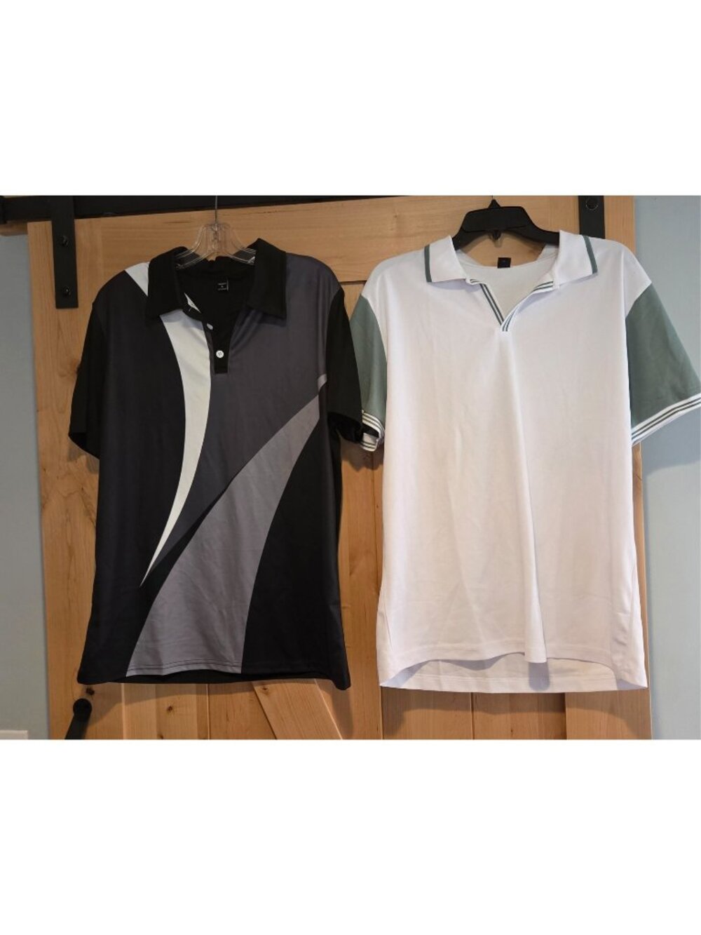 Lot of 2 Manfinity Polo Golf Shirt Men XL Colorblock  Knit S/S Gray Black white